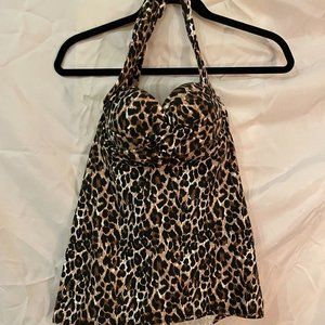 Leopard print tank top with Victoria Secrets maximum 2 cup enhancer